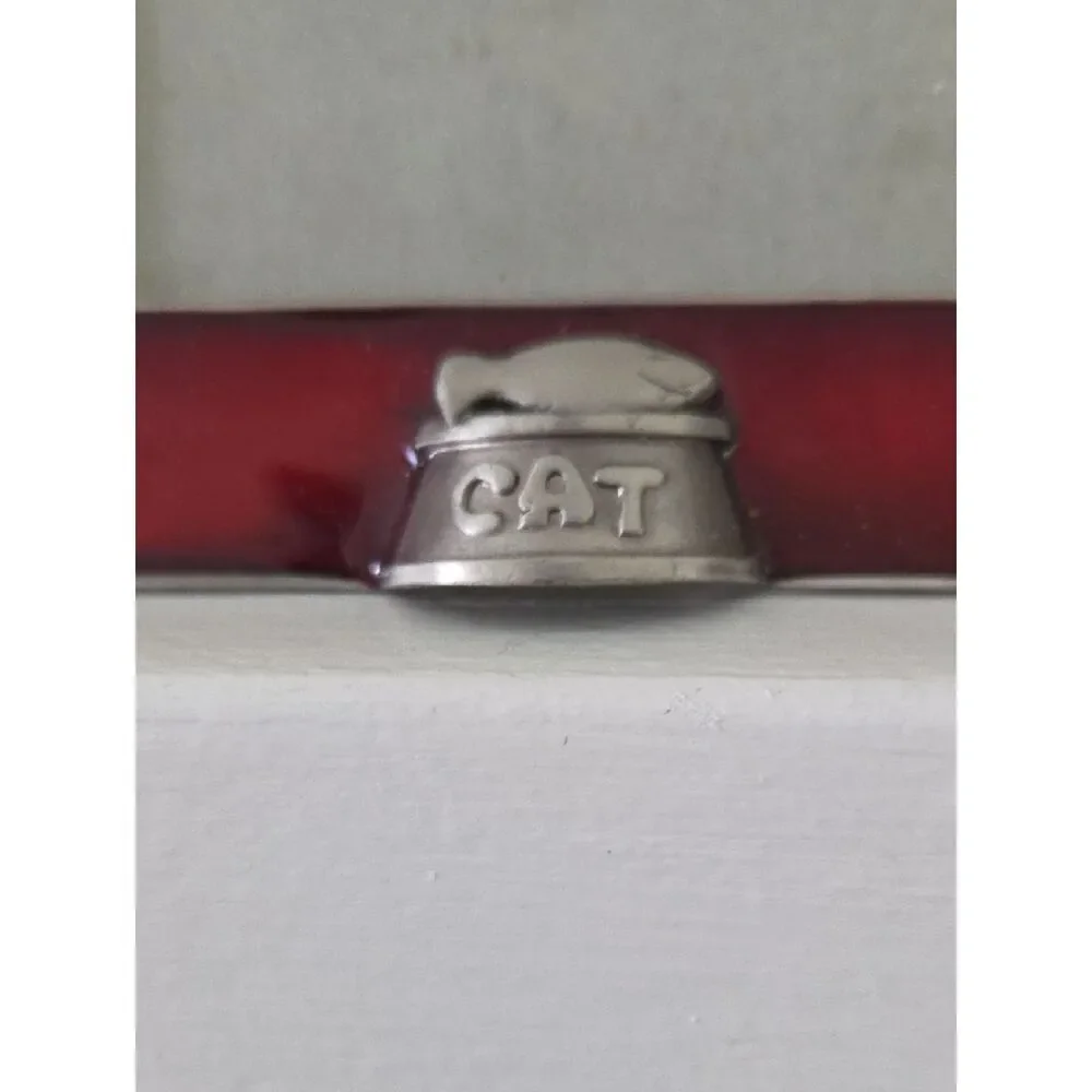 Red Cat Photo Frame with Pewter Accents